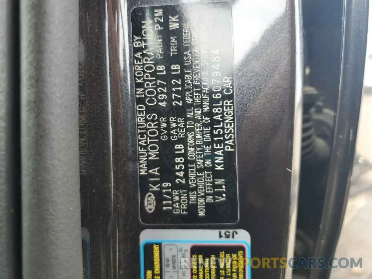 12 fotografías del automóvil dañado KNAE15LA8L6079484 KIA STINGER 2020