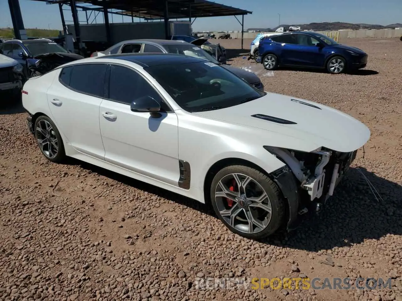 4 fotografías del automóvil dañado KNAE45LC2L6081904 KIA STINGER 2020