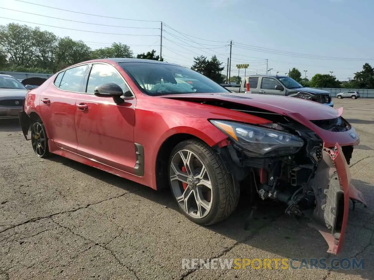 4 fotografías del automóvil dañado KNAE45LC6M6089943 KIA STINGER 2021