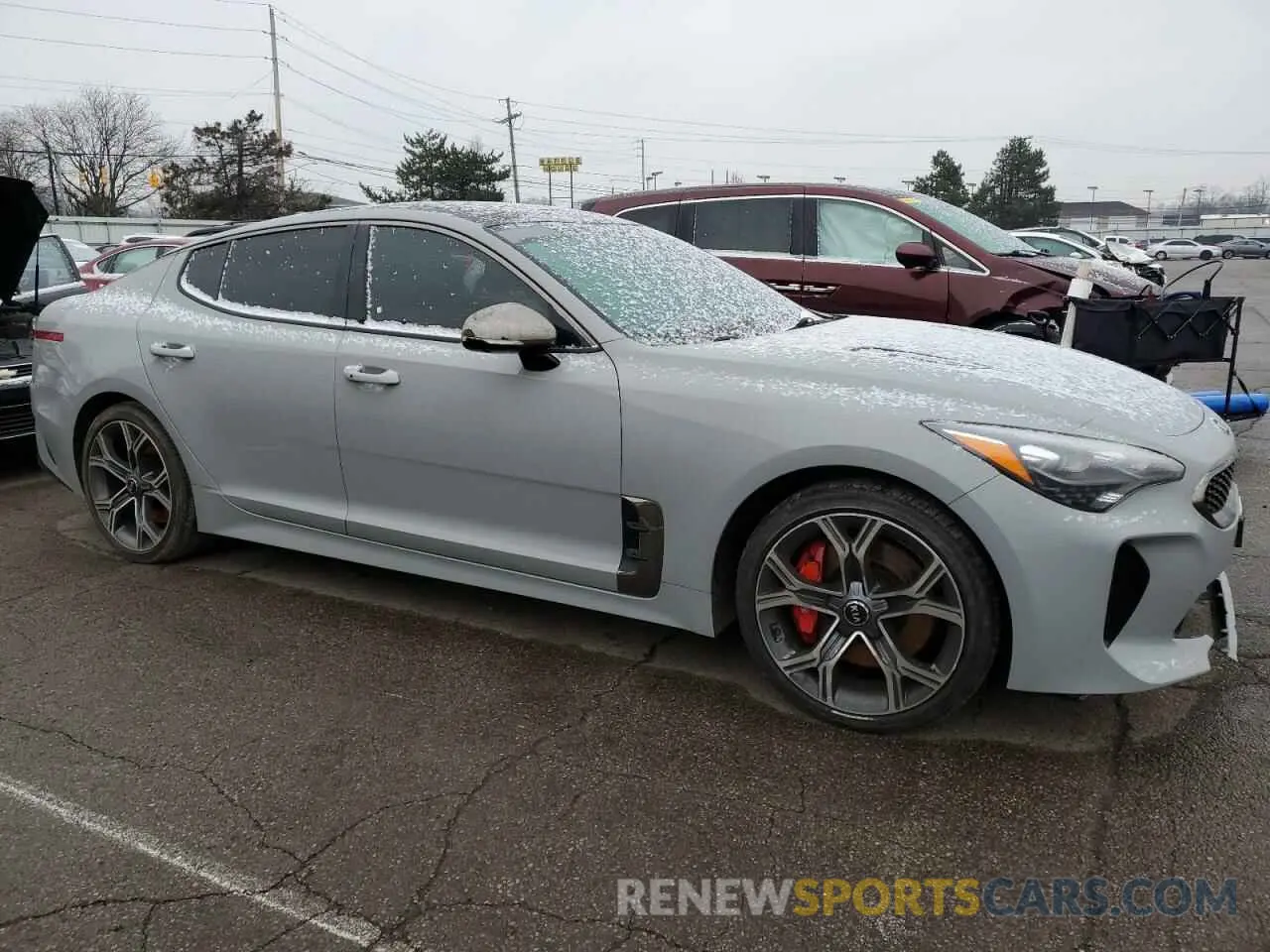 4 fotografías del automóvil dañado KNAE55LCXM6091420 KIA STINGER 2021