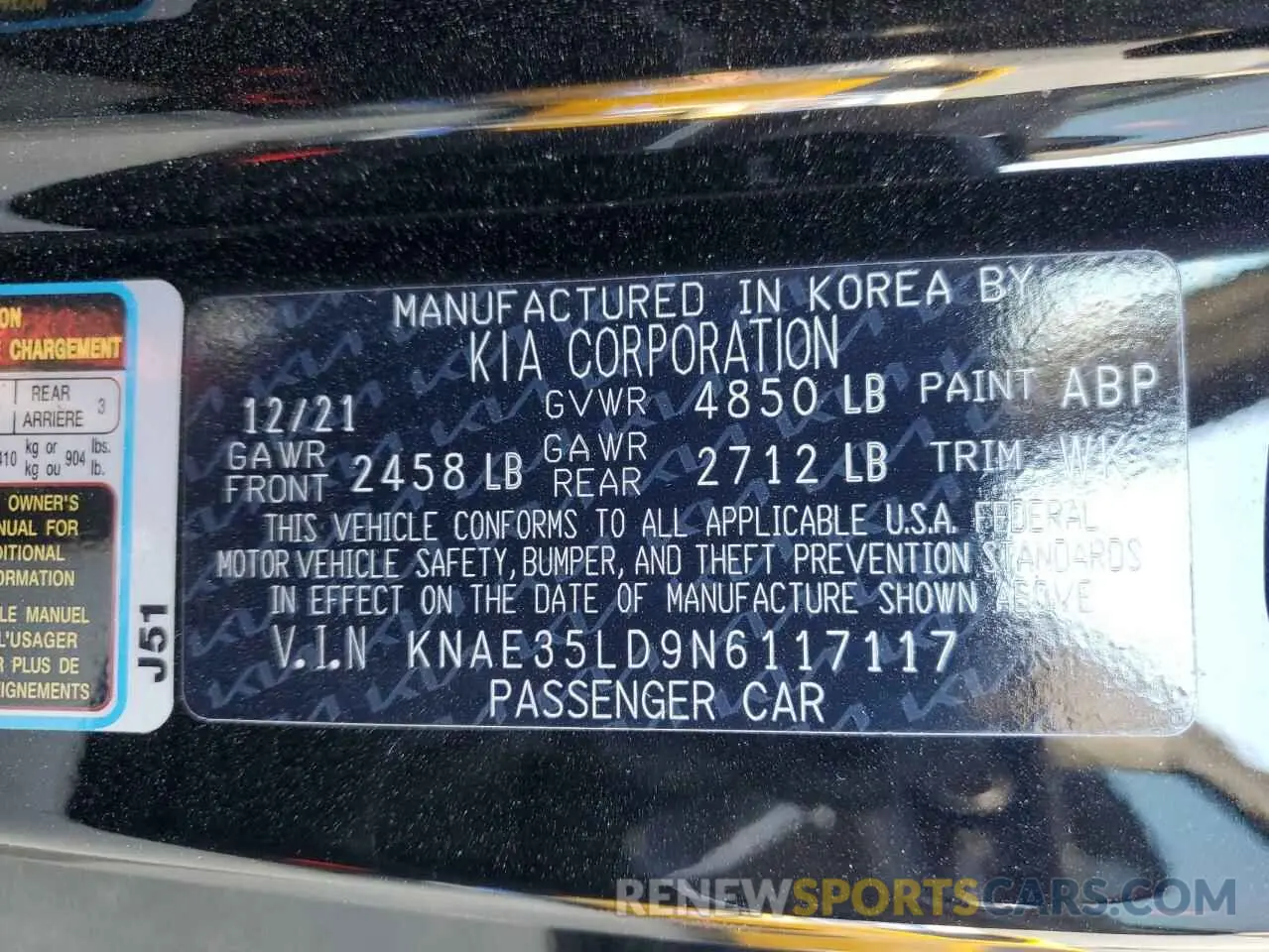 15 fotografías del automóvil dañado KNAE35LD9N6117117 KIA STINGER 2022