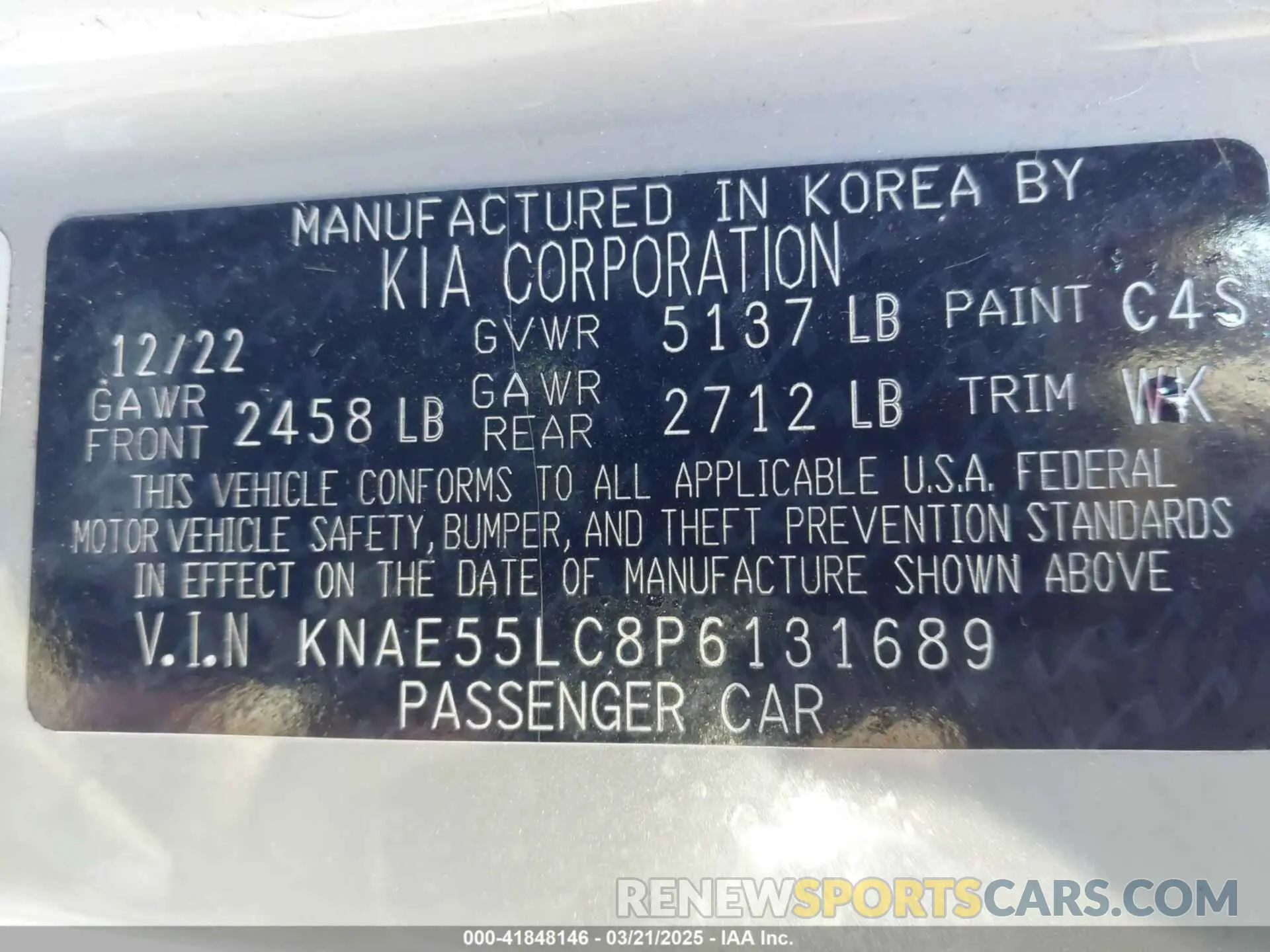 9 fotografías del automóvil dañado KNAE55LC8P6131689 KIA STINGER 2023