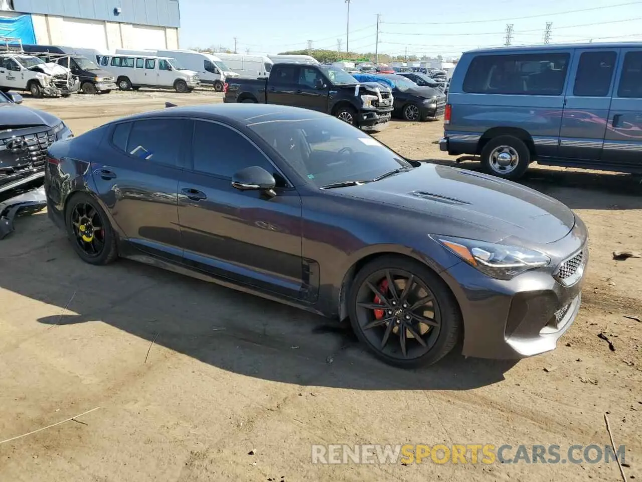4 fotografías del automóvil dañado KNAE55LCXP6129720 KIA STINGER 2023