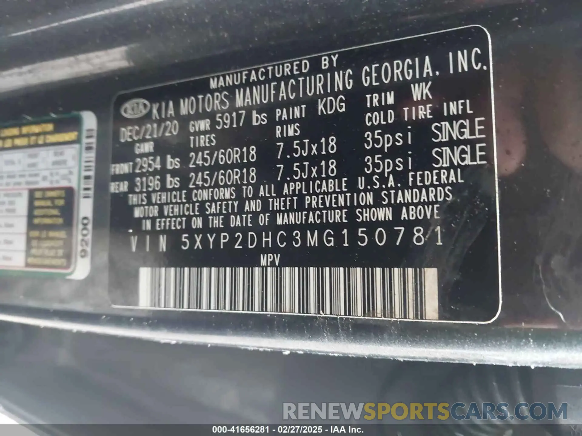 9 fotografías del automóvil dañado 5XYP2DHC3MG150781 KIA TELLURIDE 2021