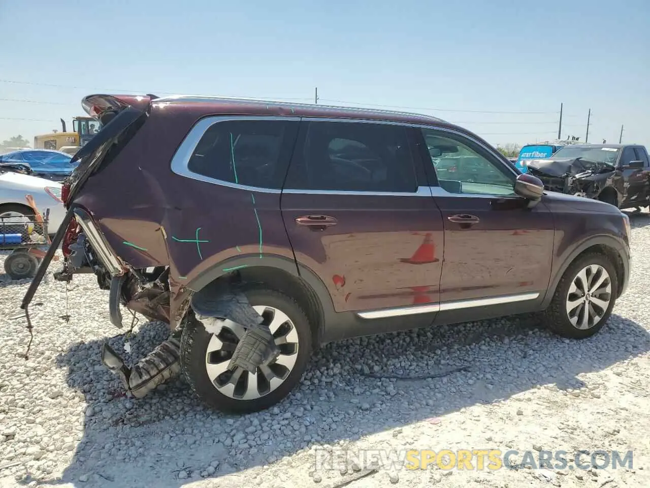 3 fotografías del automóvil dañado 5XYP34HC0MG148967 KIA TELLURIDE 2021