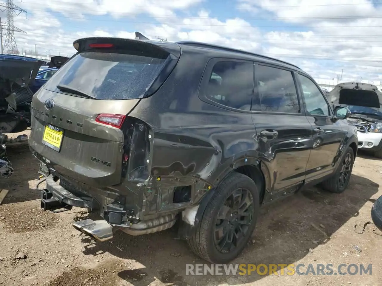 3 fotografías del automóvil dañado 5XYP3DHC5MG164646 KIA TELLURIDE 2021