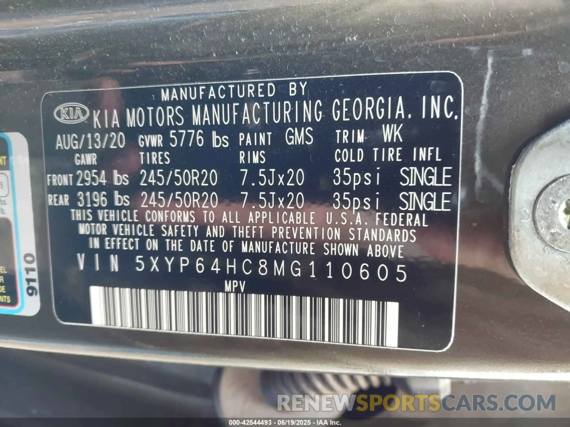 9 fotografías del automóvil dañado 5XYP64HC8MG110605 KIA TELLURIDE 2021