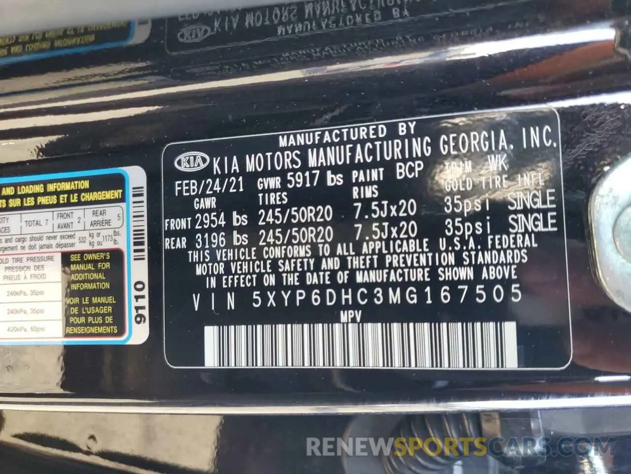 13 fotografías del automóvil dañado 5XYP6DHC3MG167505 KIA TELLURIDE 2021