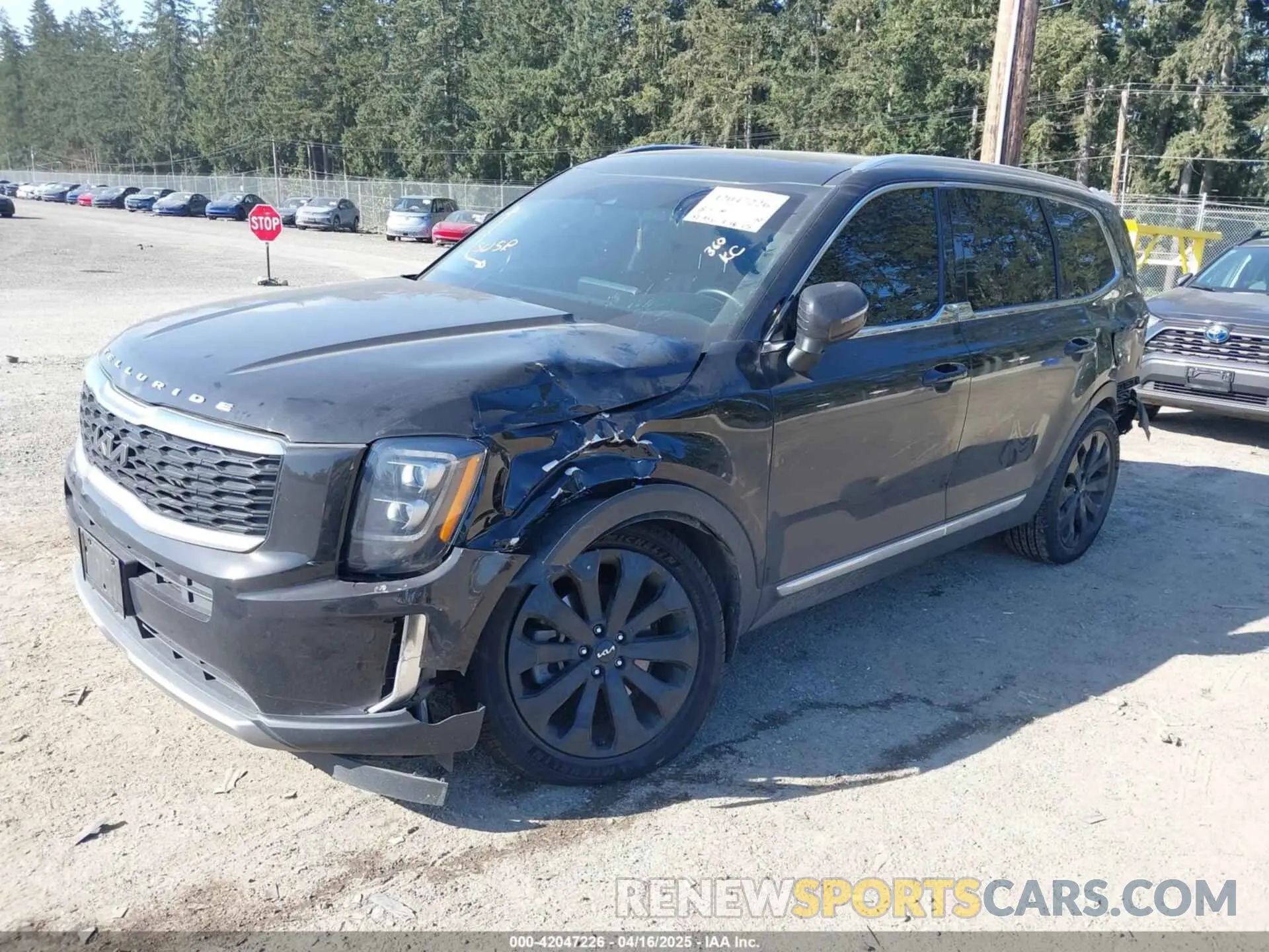 2 fotografías del automóvil dañado 5XYP34HC0NG243269 KIA TELLURIDE 2022