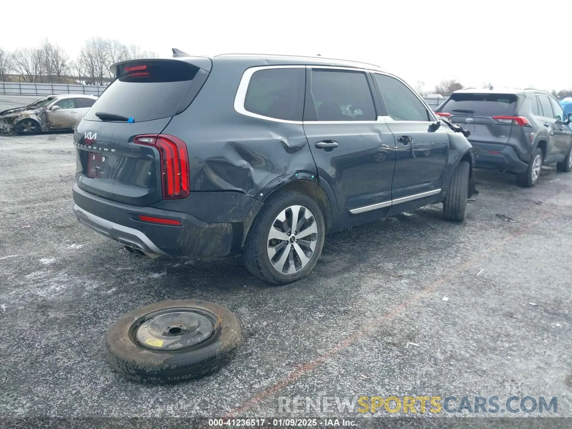 4 fotografías del automóvil dañado 5XYP34HC1NG293520 KIA TELLURIDE 2022