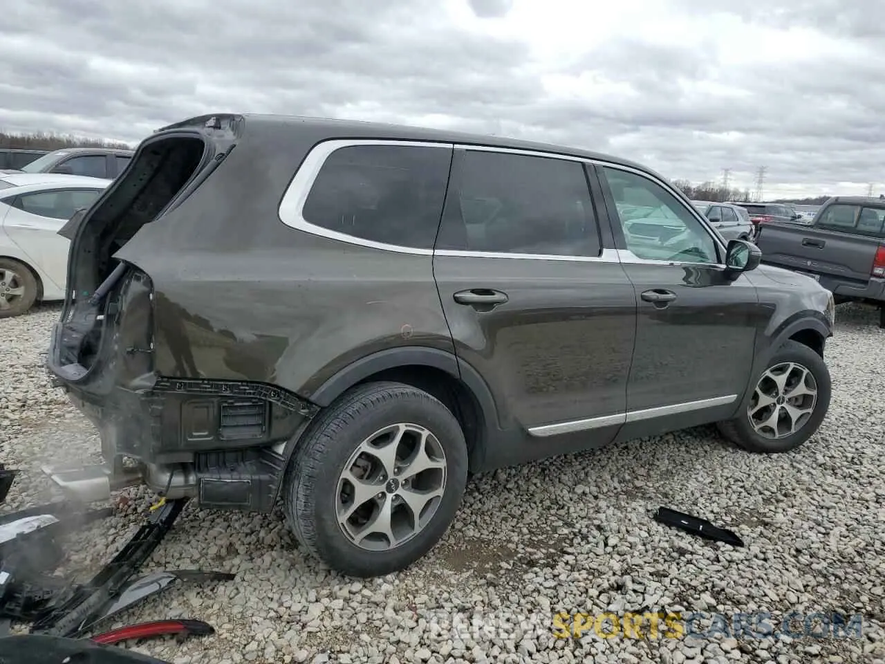3 fotografías del automóvil dañado 5XYP34HC3NG240334 KIA TELLURIDE 2022