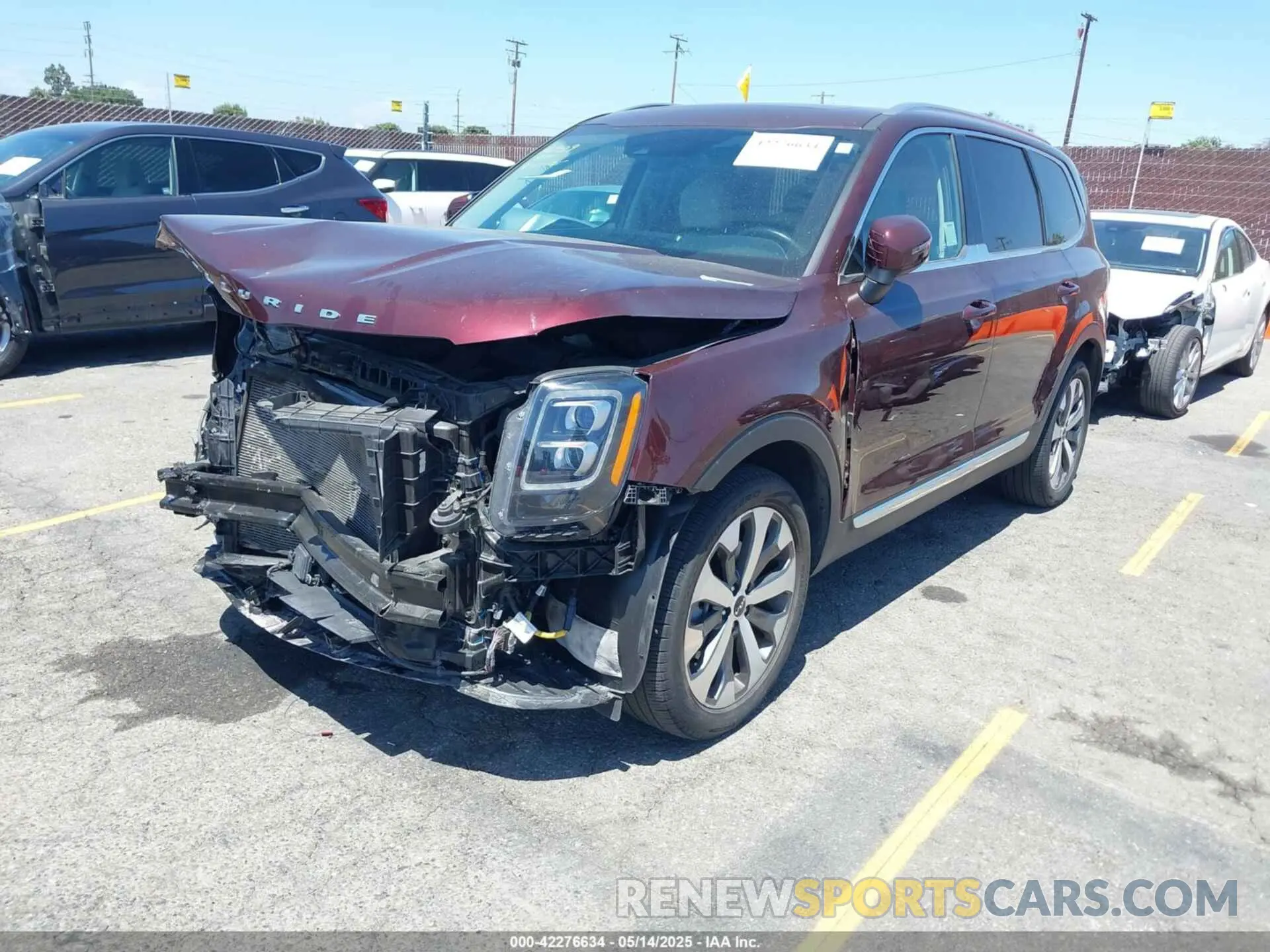 2 fotografías del automóvil dañado 5XYP34HC9NG265433 KIA TELLURIDE 2022