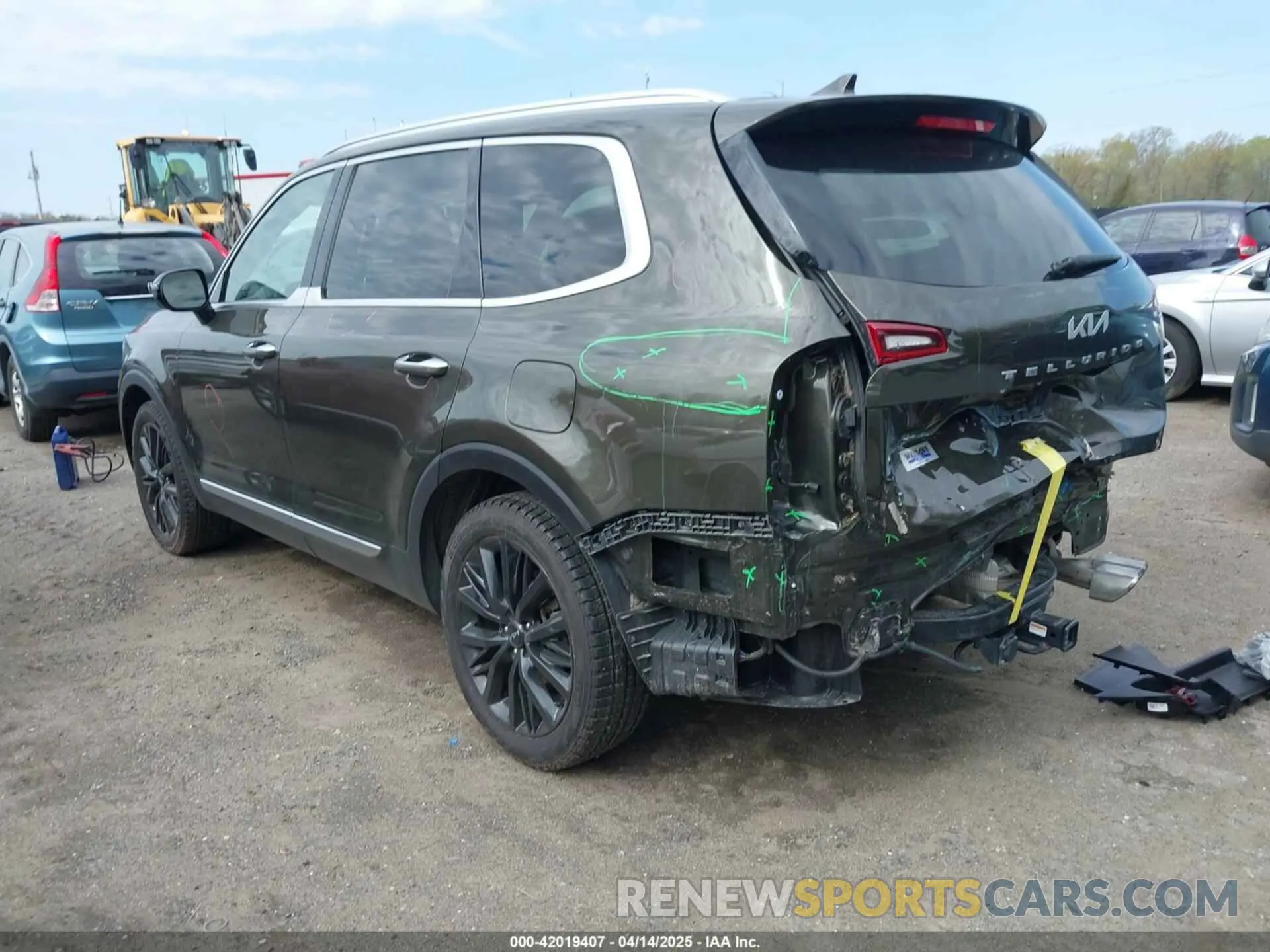 3 fotografías del automóvil dañado 5XYP54HC4NG271392 KIA TELLURIDE 2022