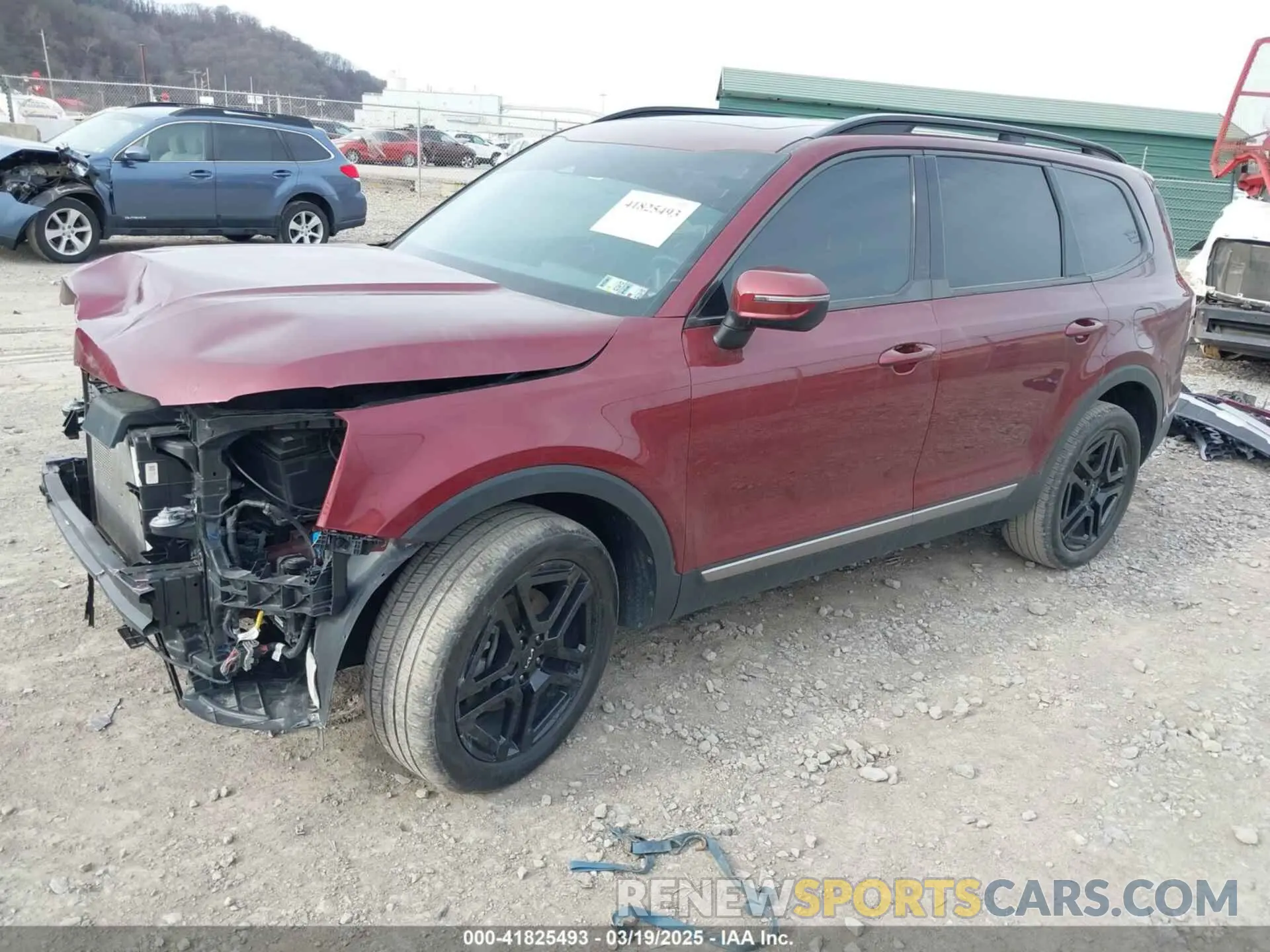 2 fotografías del automóvil dañado 5XYP3DGC7PG351361 KIA TELLURIDE 2023