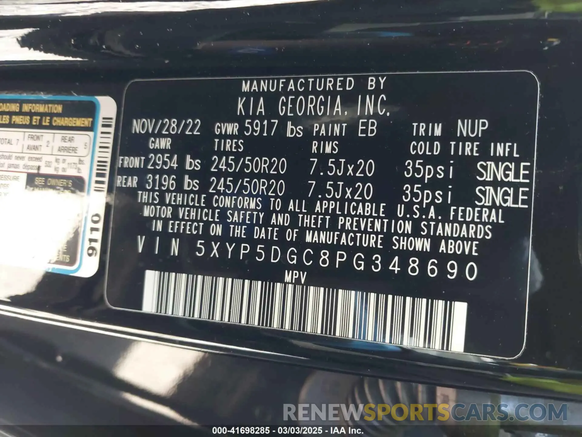 9 fotografías del automóvil dañado 5XYP5DGC8PG348690 KIA TELLURIDE 2023