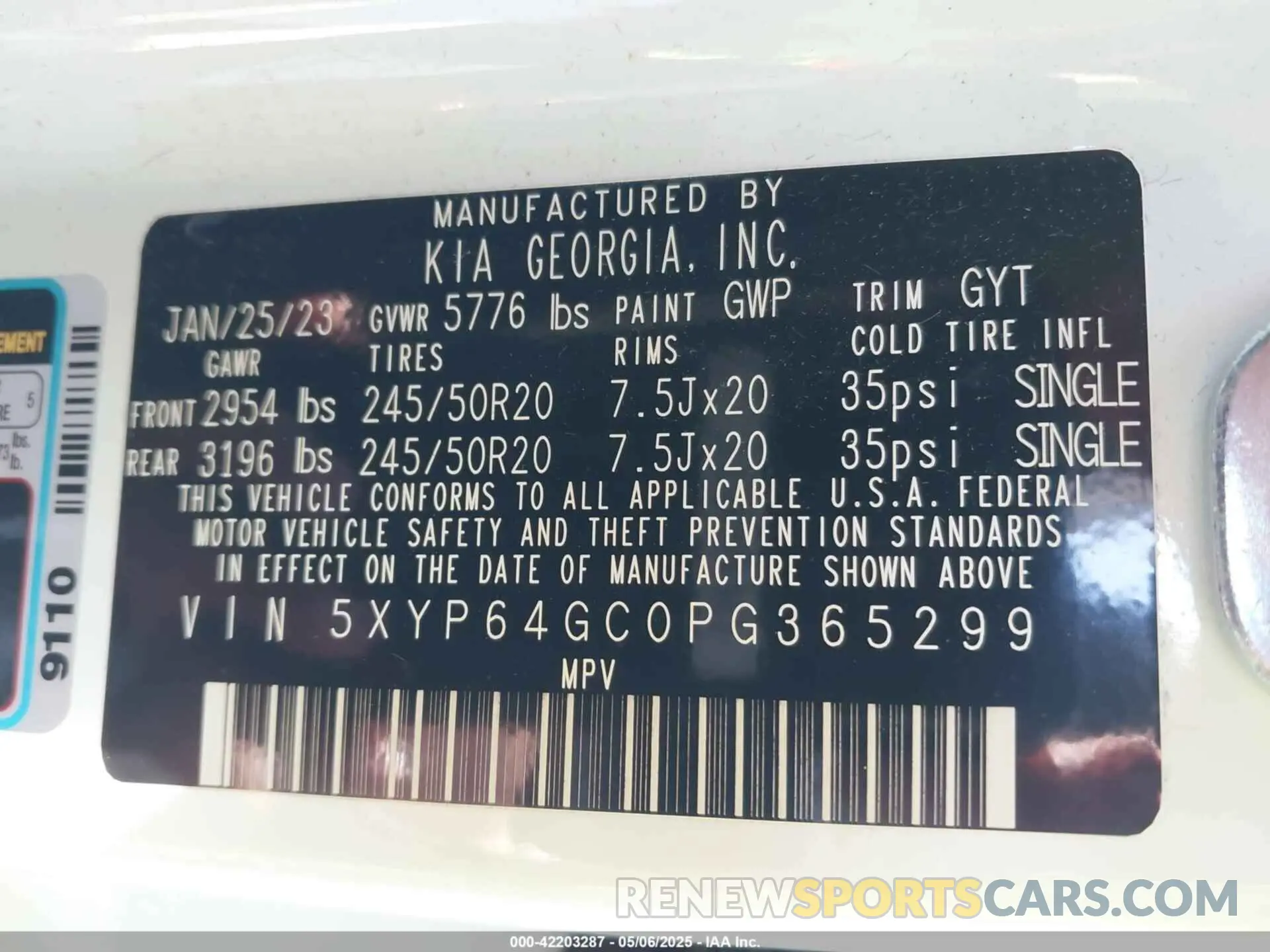 9 fotografías del automóvil dañado 5XYP64GC0PG365299 KIA TELLURIDE 2023