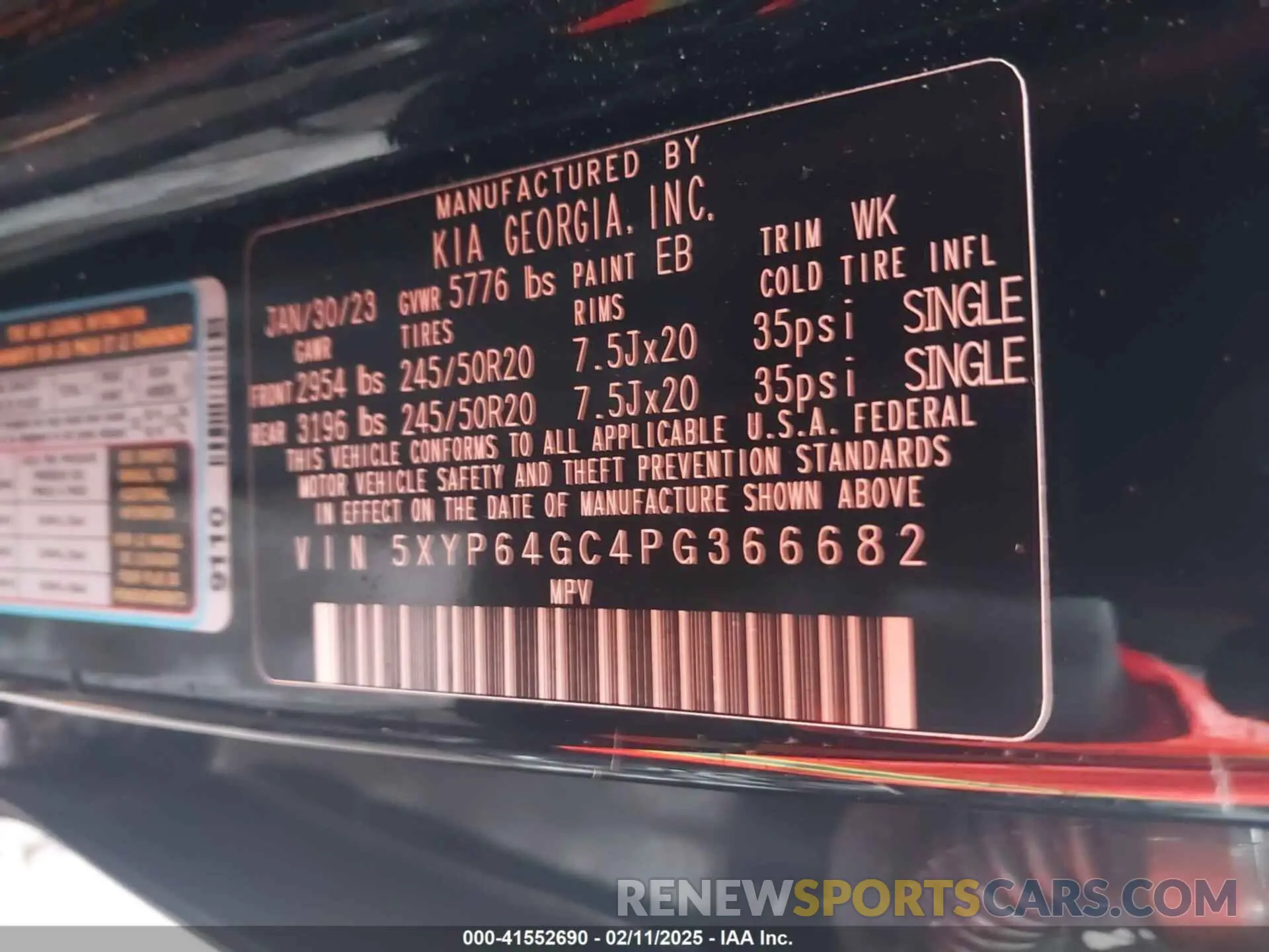 9 fotografías del automóvil dañado 5XYP64GC4PG366682 KIA TELLURIDE 2023