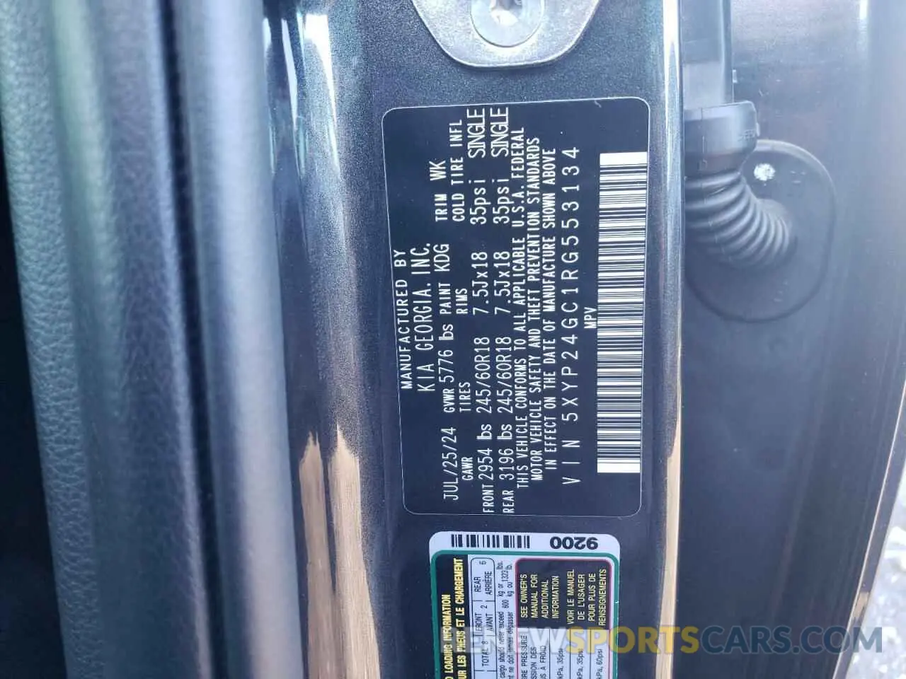 12 fotografías del automóvil dañado 5XYP24GC1RG553134 KIA TELLURIDE 2024
