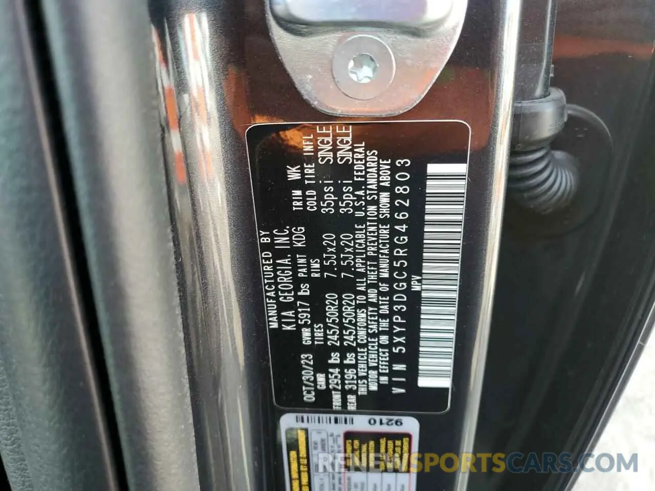 14 fotografías del automóvil dañado 5XYP3DGC5RG462803 KIA TELLURIDE 2024