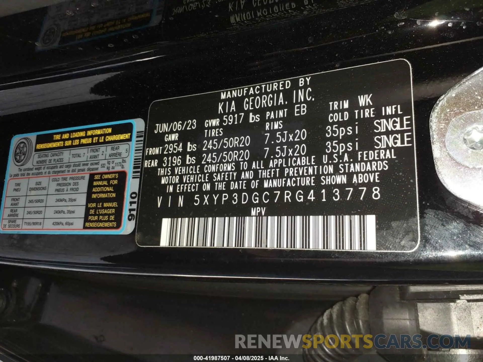 9 fotografías del automóvil dañado 5XYP3DGC7RG413778 KIA TELLURIDE 2024