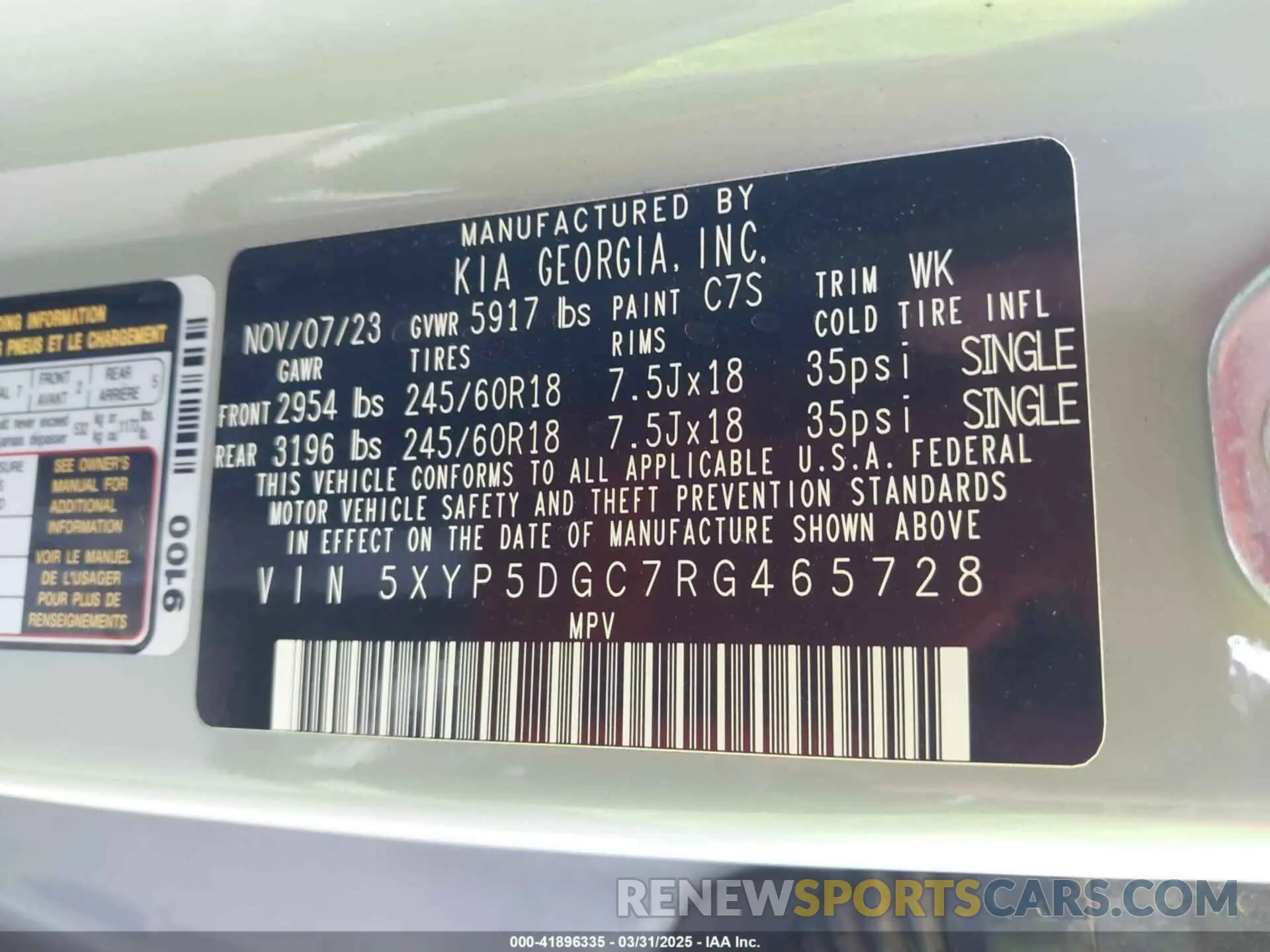 9 fotografías del automóvil dañado 5XYP5DGC7RG465728 KIA TELLURIDE 2024