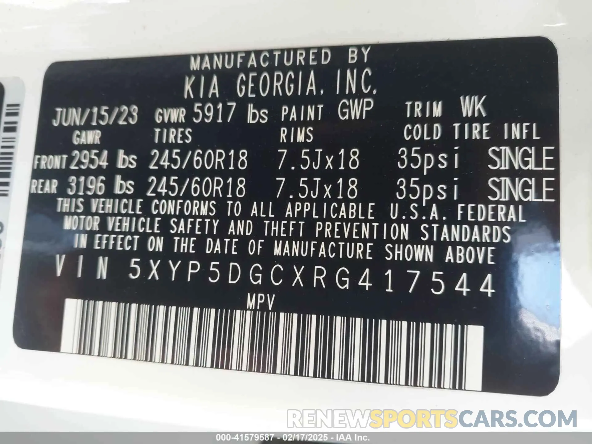 9 fotografías del automóvil dañado 5XYP5DGCXRG417544 KIA TELLURIDE 2024