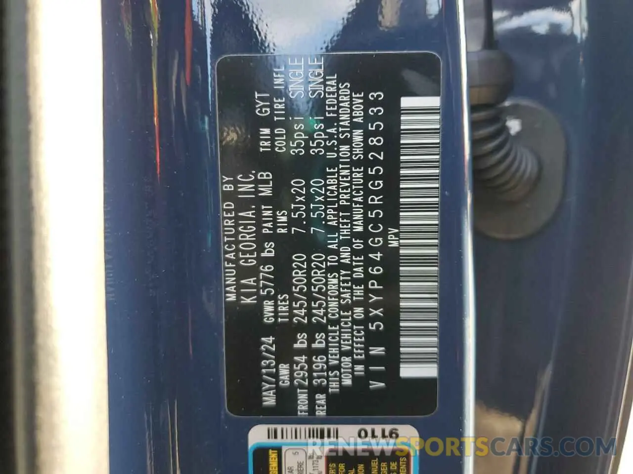 13 fotografías del automóvil dañado 5XYP64GC5RG528533 KIA TELLURIDE 2024