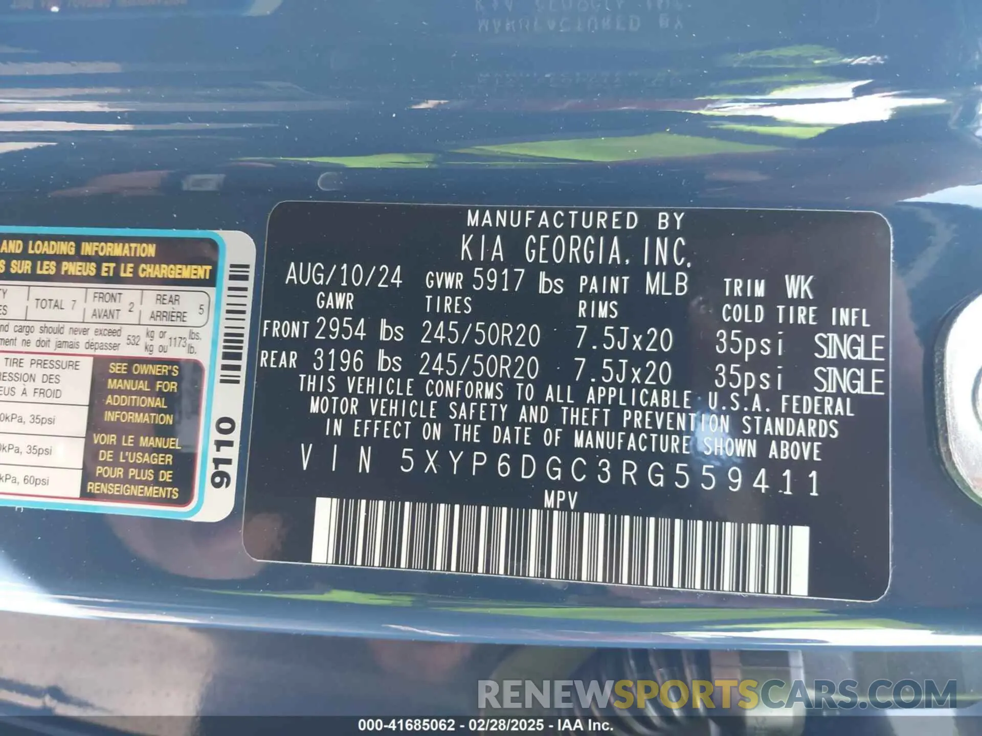 9 fotografías del automóvil dañado 5XYP6DGC3RG559411 KIA TELLURIDE 2024