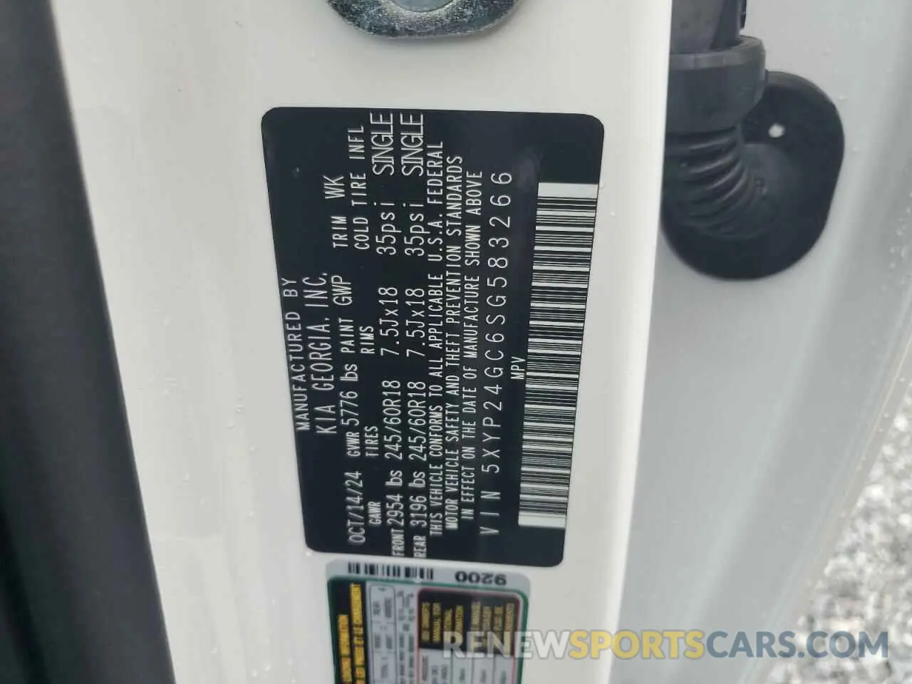 14 fotografías del automóvil dañado 5XYP24GC6SG583266 KIA TELLURIDE 2025