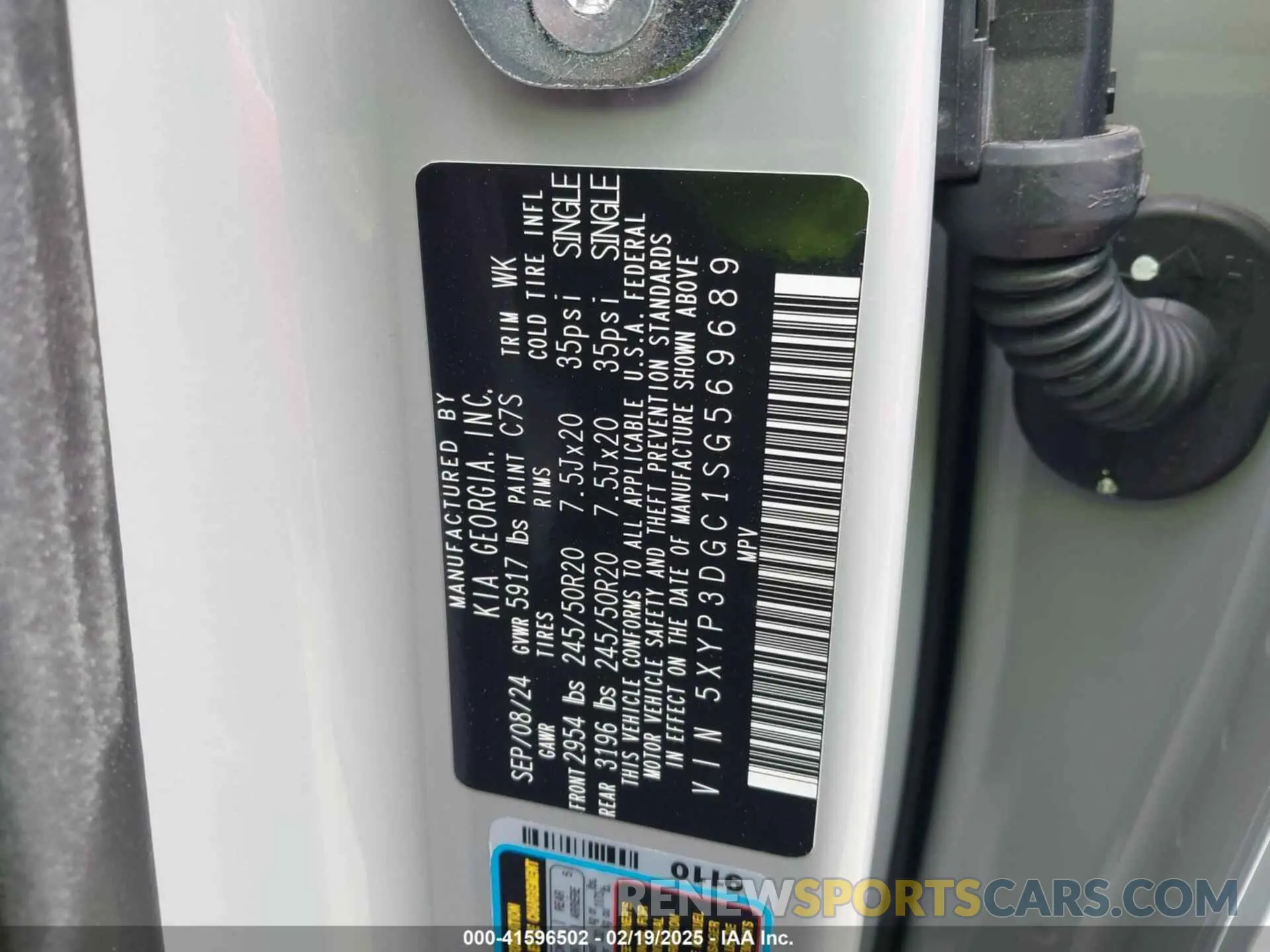 9 fotografías del automóvil dañado 5XYP3DGC1SG569689 KIA TELLURIDE 2025