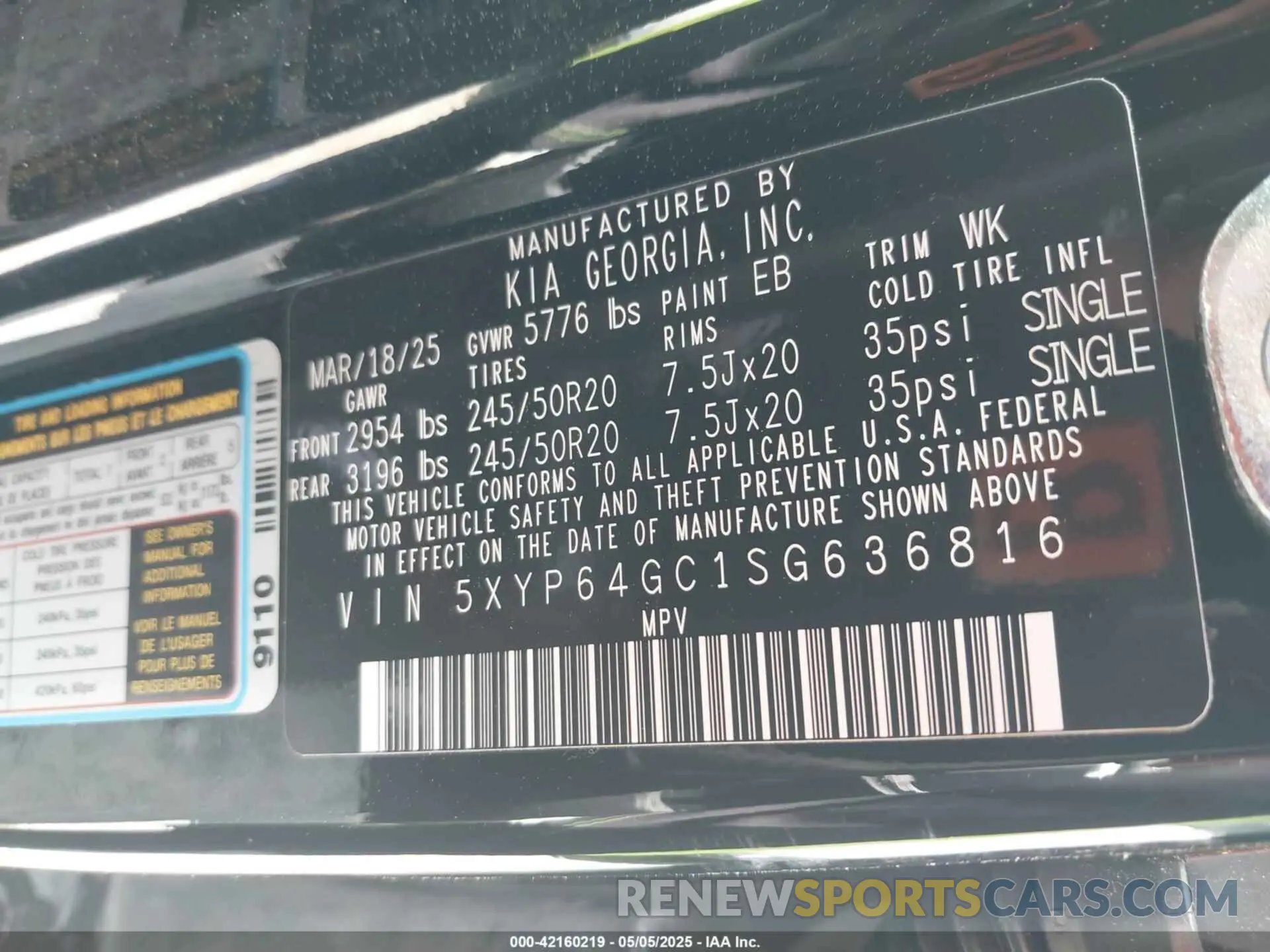 9 fotografías del automóvil dañado 5XYP64GC1SG636816 KIA TELLURIDE 2025