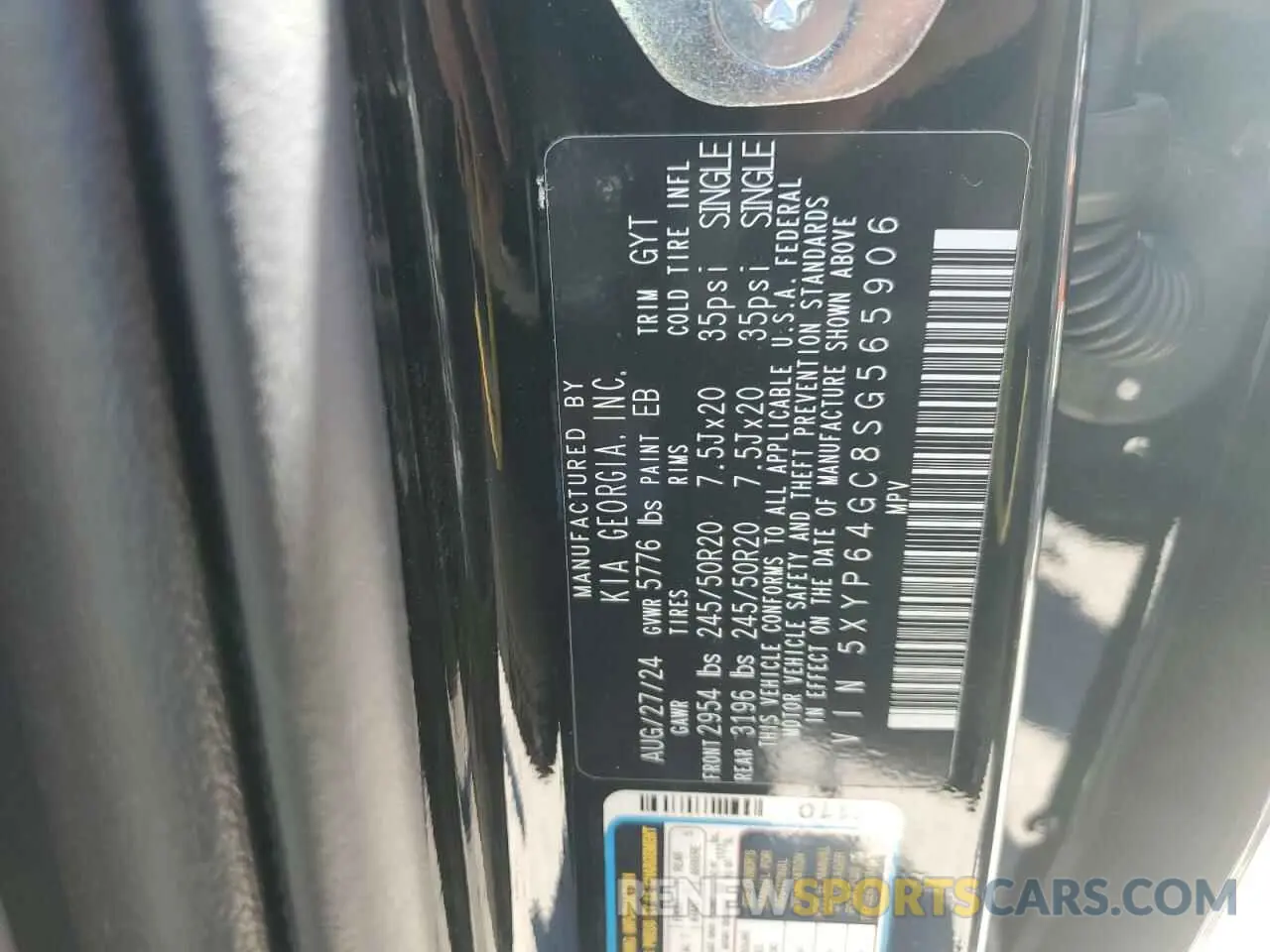 15 fotografías del automóvil dañado 5XYP64GC8SG565906 KIA TELLURIDE 2025