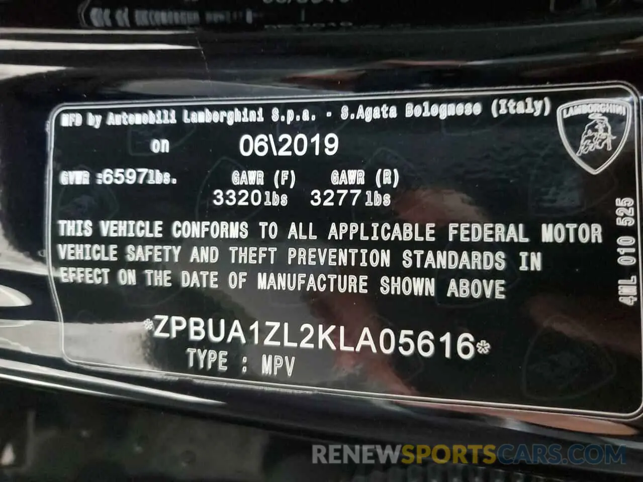 14 fotografías del automóvil dañado ZPBUA1ZL2KLA05616 LAMBORGHINI ALL MODELS 2019