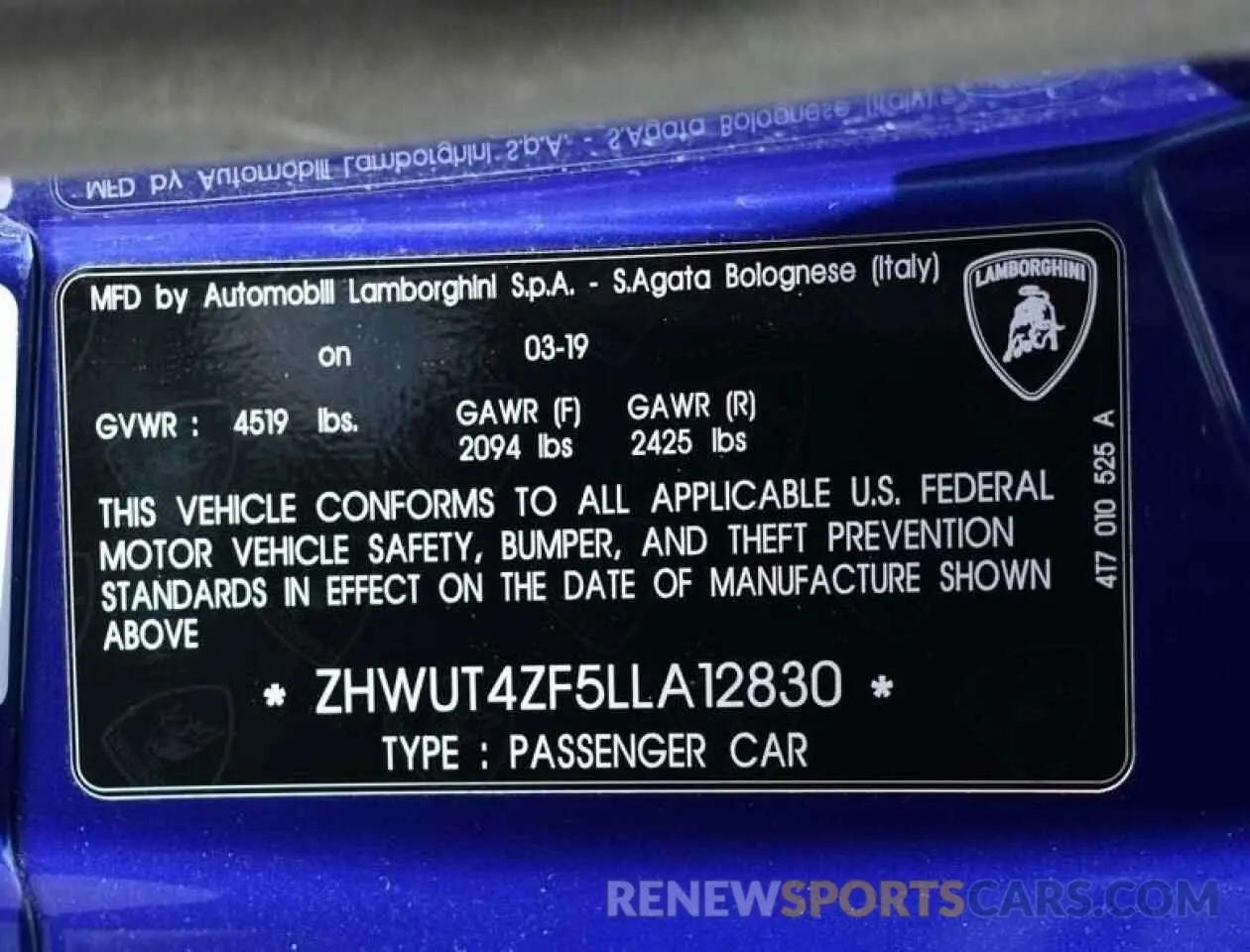 10 fotografías del automóvil dañado ZHWUT4ZF5LLA12830 LAMBORGHINI ALL MODELS 2020