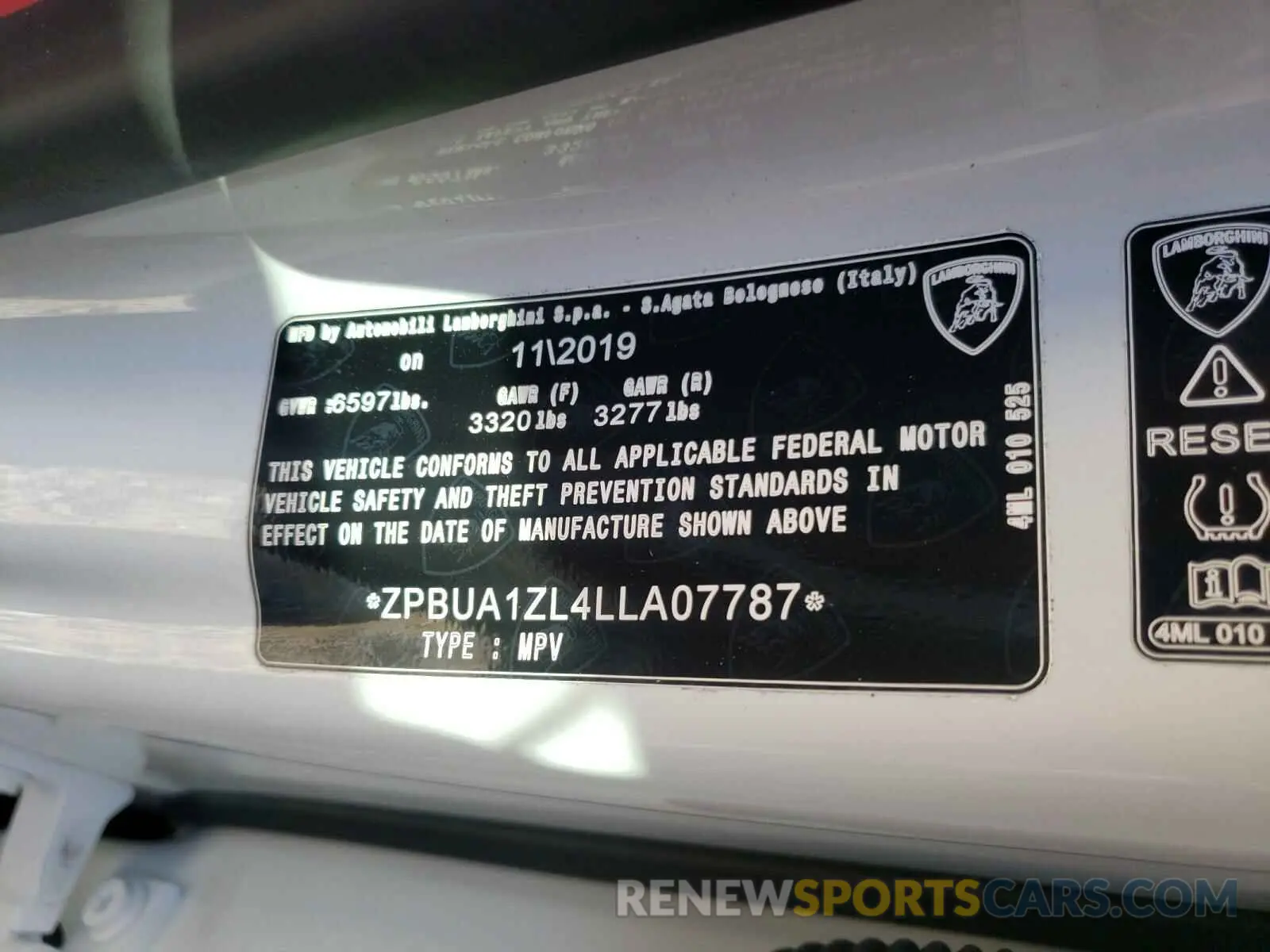 10 fotografías del automóvil dañado ZPBUA1ZL4LLA07787 LAMBORGHINI ALL MODELS 2020