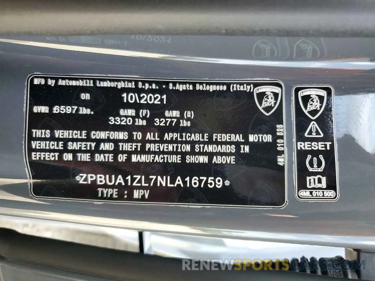 14 fotografías del automóvil dañado ZPBUA1ZL7NLA16759 LAMBORGHINI ALL MODELS 2022
