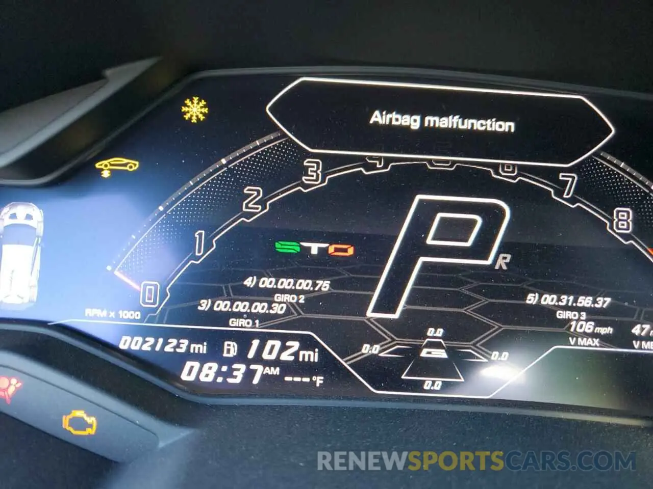 8 fotografías del automóvil dañado ZHWUA6ZX9NLA18448 LAMBORGHINI HURACAN ST 2022