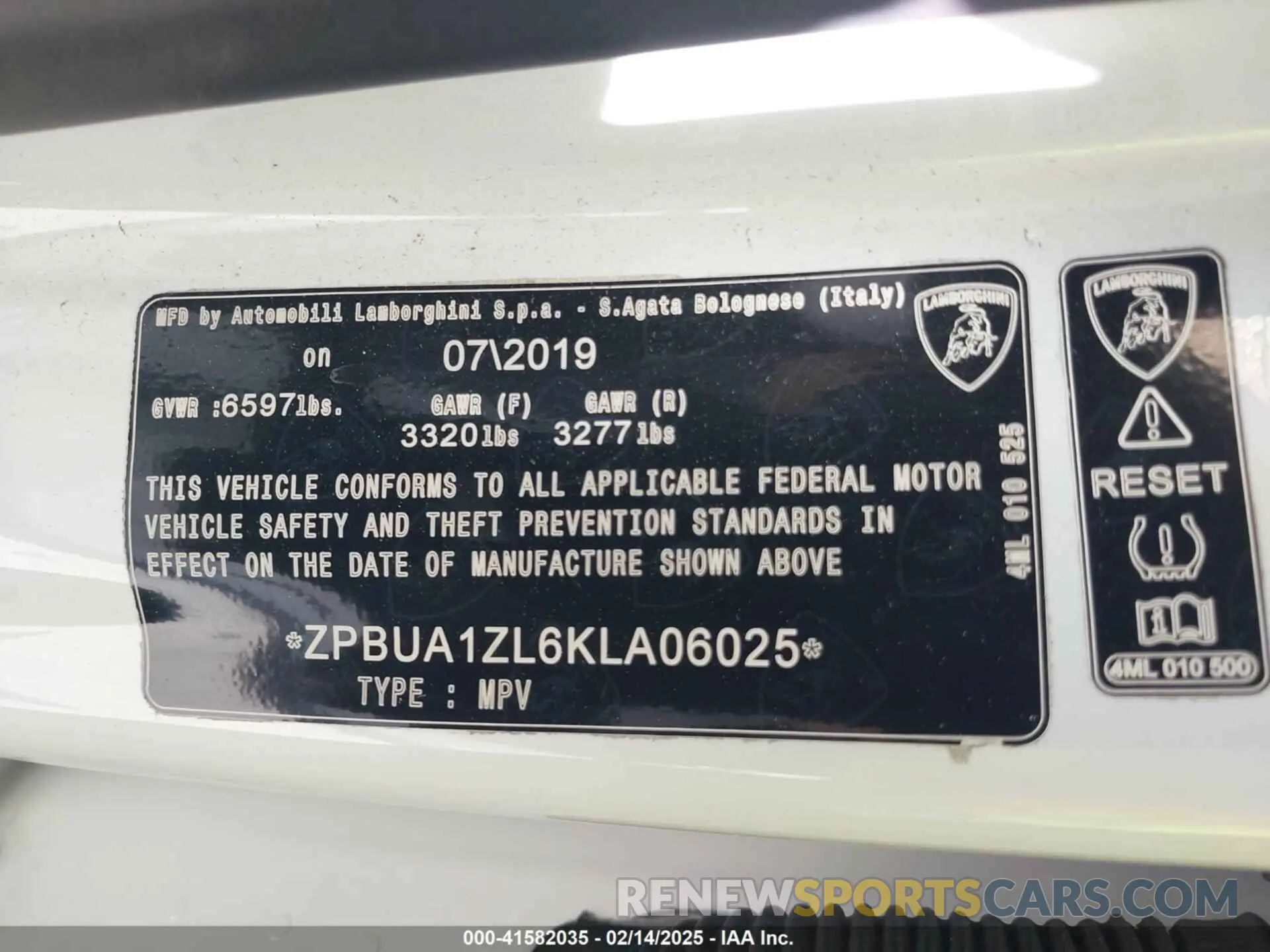 9 fotografías del automóvil dañado ZPBUA1ZL6KLA06025 LAMBORGHINI URUS 2019