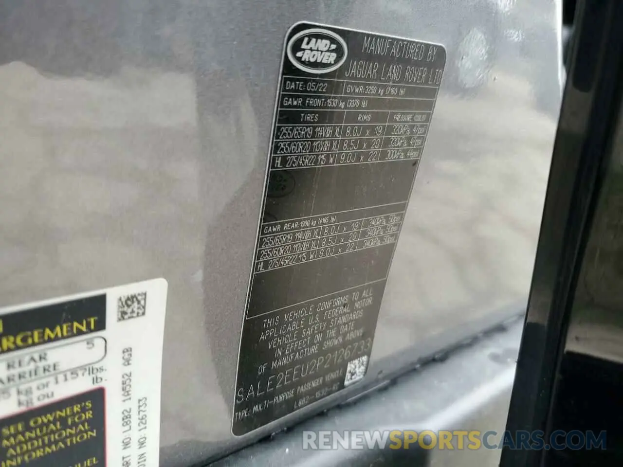 15 fotografías del automóvil dañado SALE2EEU2P2126733 LAND ROVER DEFENDER 2023