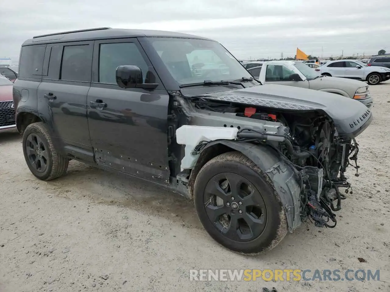 4 fotografías del automóvil dañado SALE2EEU9P2231950 LAND ROVER DEFENDER 2023
