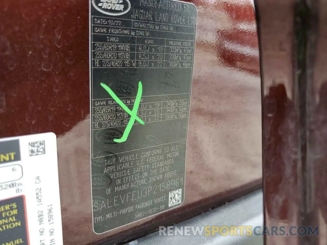 14 fotografías del automóvil dañado SALEVFEU3P2158961 LAND ROVER DEFENDER 2023