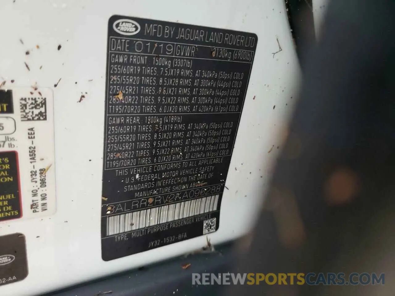 10 fotografías del automóvil dañado SALRR2RV2KA096288 LAND ROVER DISCOVERY 2019