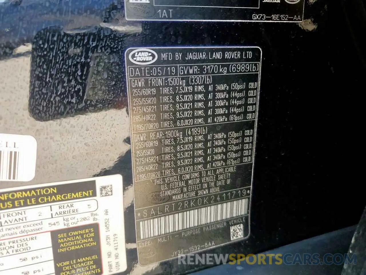 13 fotografías del automóvil dañado SALRT2RK0K2411719 LAND ROVER DISCOVERY 2019