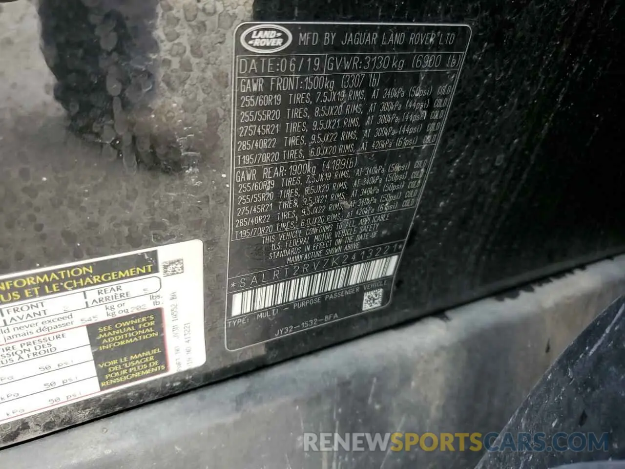 14 fotografías del automóvil dañado SALRT2RV7K2413221 LAND ROVER DISCOVERY 2019