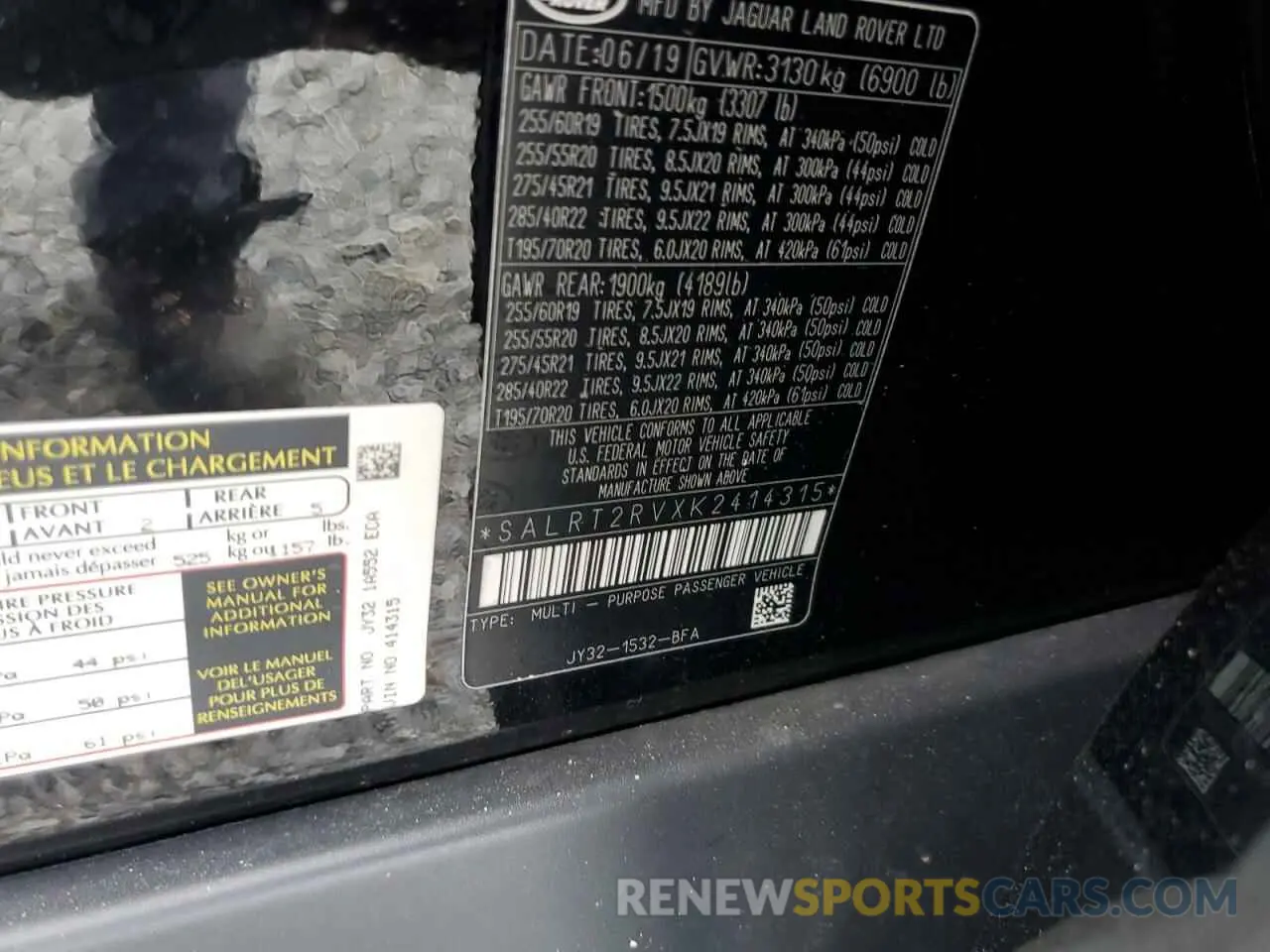 15 fotografías del automóvil dañado SALRT2RVXK2414315 LAND ROVER DISCOVERY 2019