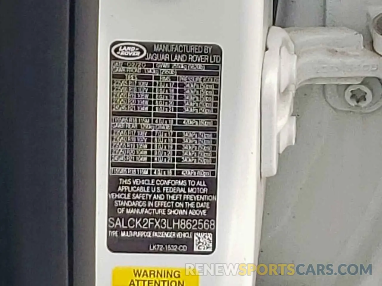 13 fotografías del automóvil dañado SALCK2FX3LH862568 LAND ROVER DISCOVERY 2020