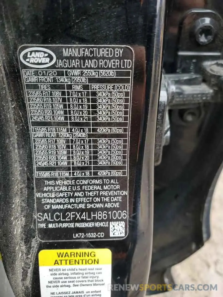 13 fotografías del automóvil dañado SALCL2FX4LH861006 LAND ROVER DISCOVERY 2020