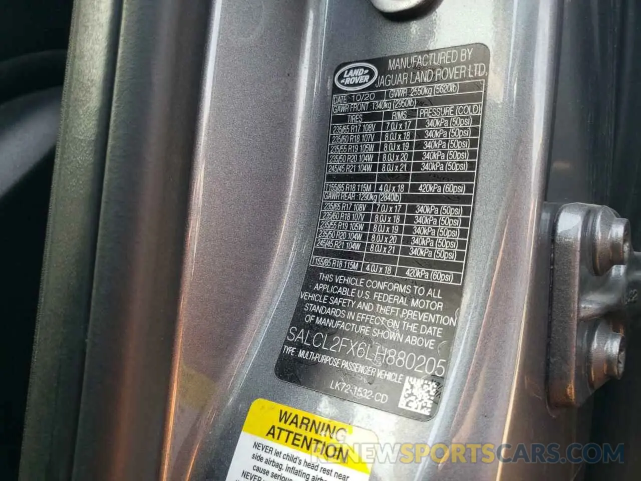 12 fotografías del automóvil dañado SALCL2FX6LH880205 LAND ROVER DISCOVERY 2020