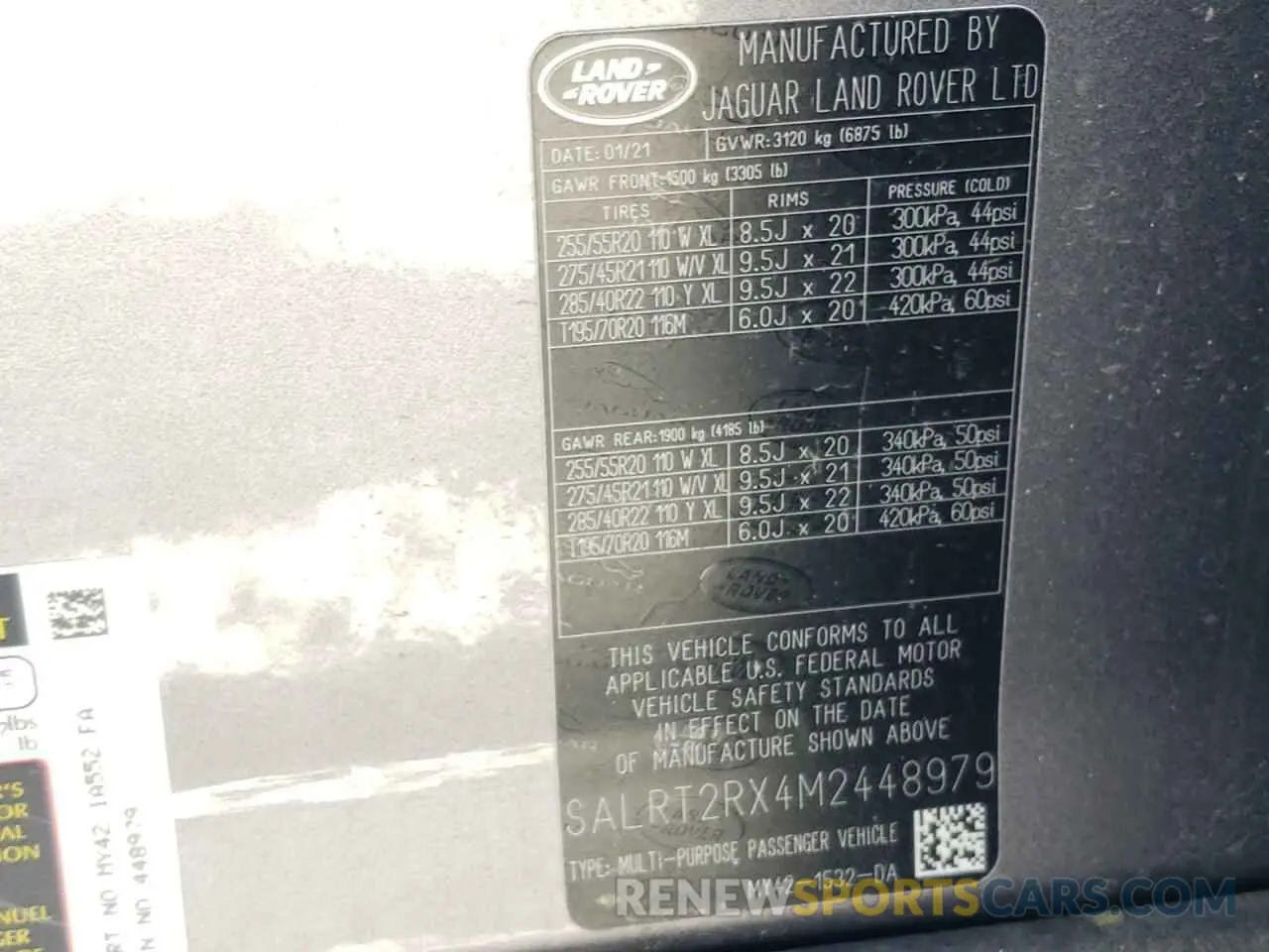 14 fotografías del automóvil dañado SALRT2RX4M2448979 LAND ROVER DISCOVERY 2021