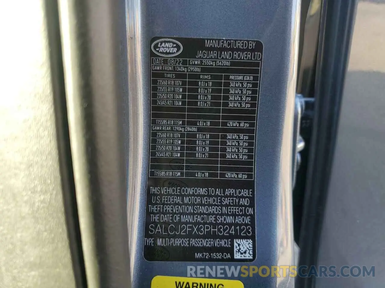 15 fotografías del automóvil dañado SALCJ2FX3PH324123 LAND ROVER DISCOVERY 2023